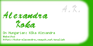 alexandra koka business card